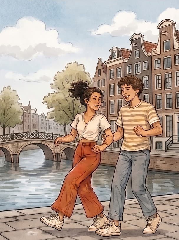Ilustración de baile de salsa — Parcialmente nublado